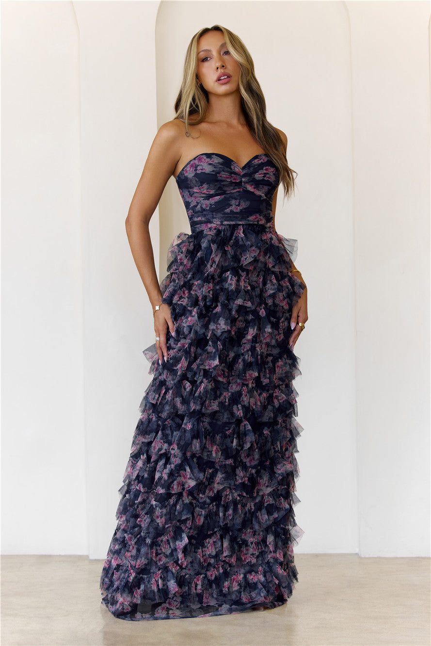 Arlette Tulle Maxi Dress Navy