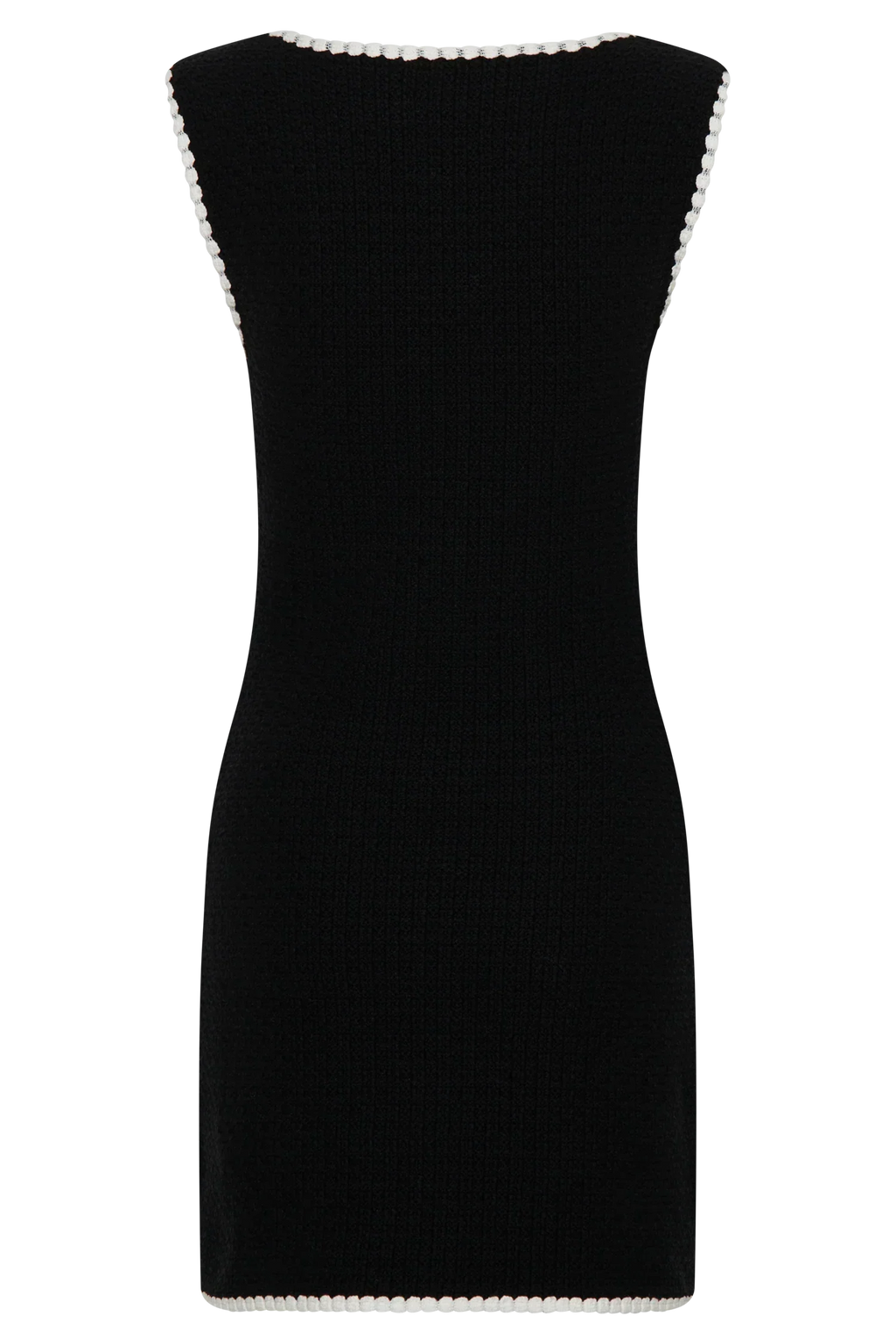 Mia Contrast Knit Mini Dress - Black/White