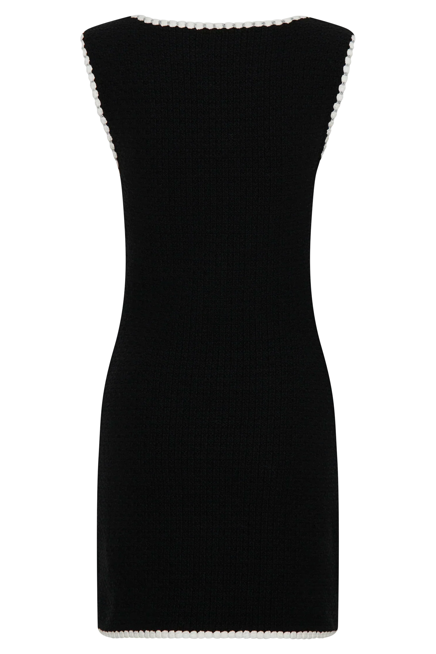 Mia Contrast Knit Mini Dress - Black/White