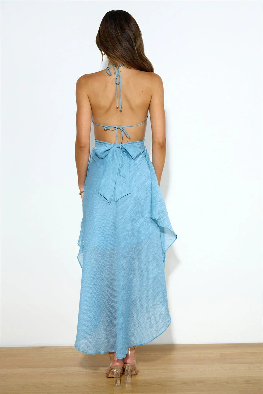 Season To Bloom Maxi Dress Blue