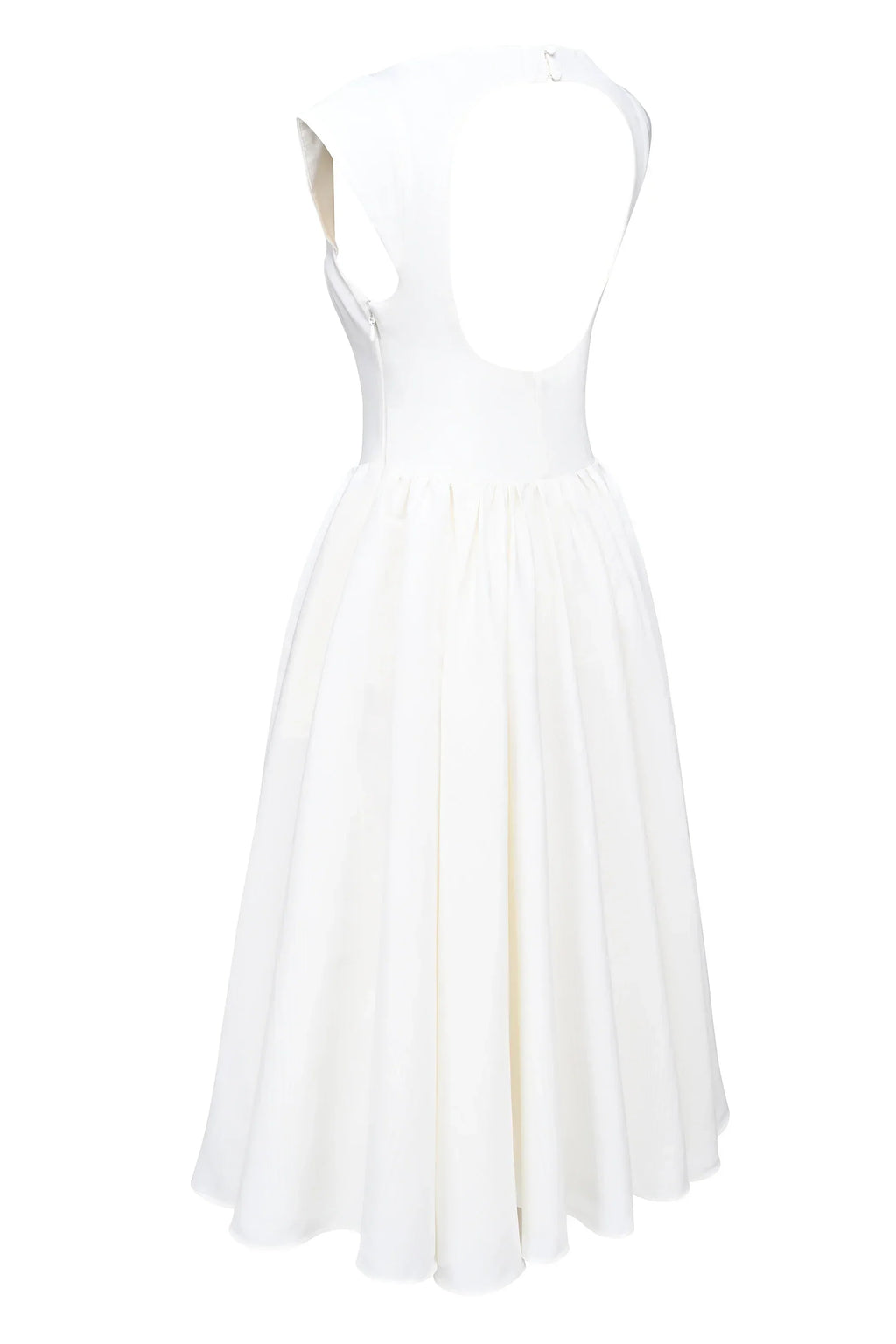 Ivory Moire Satin Midi Dress