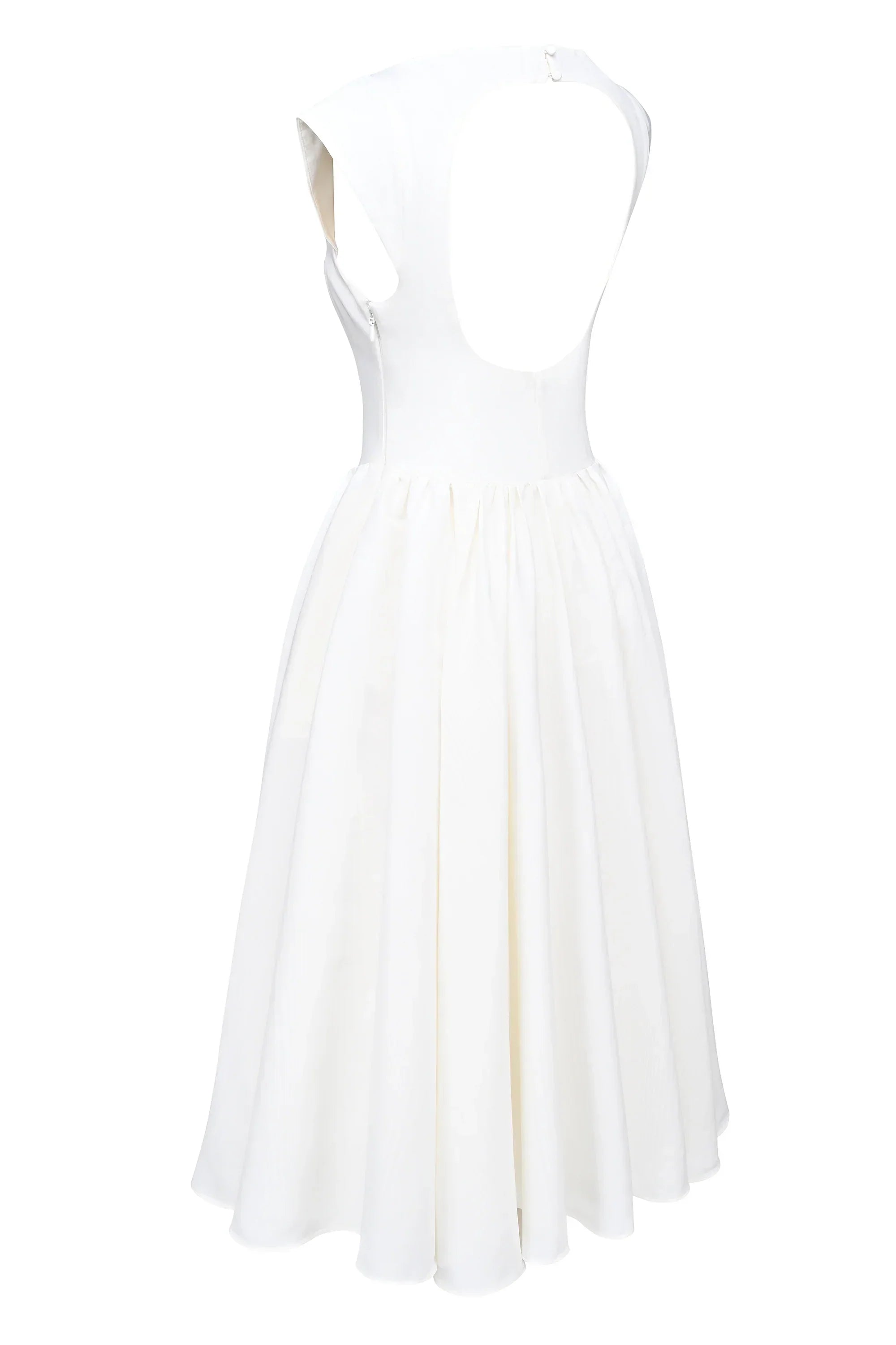Ivory Moire Satin Midi Dress