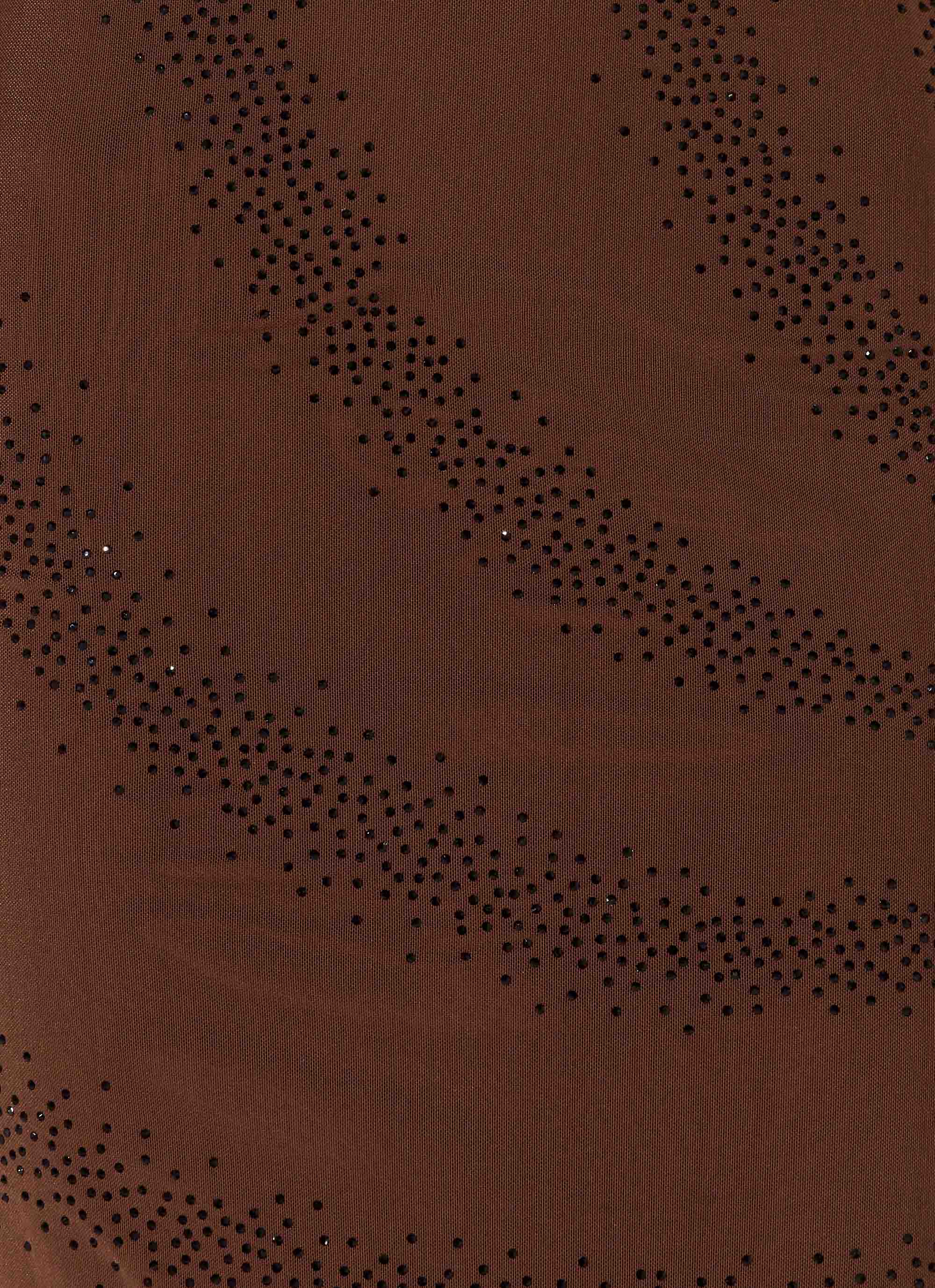 Belisse Beaded Mesh Maxi Dress Chocolate
