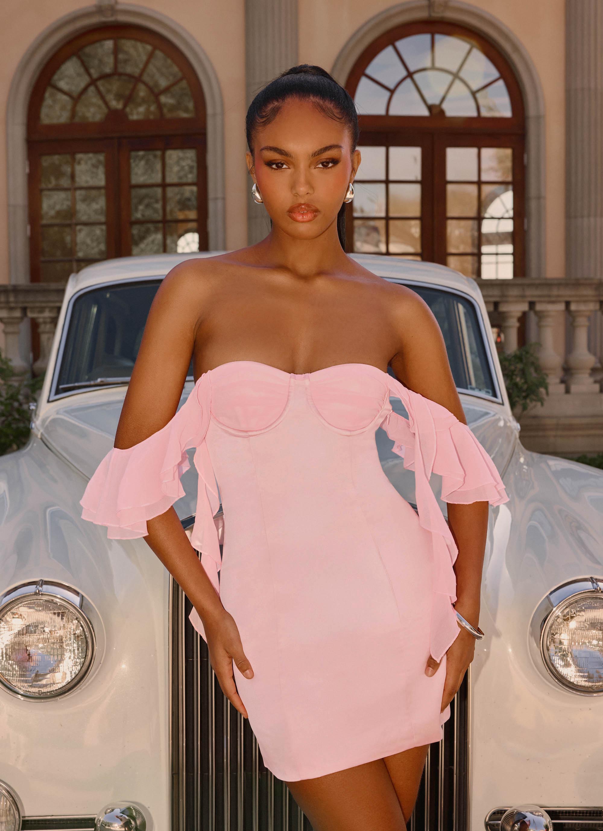 Bex Strapless Mini Dress Pink