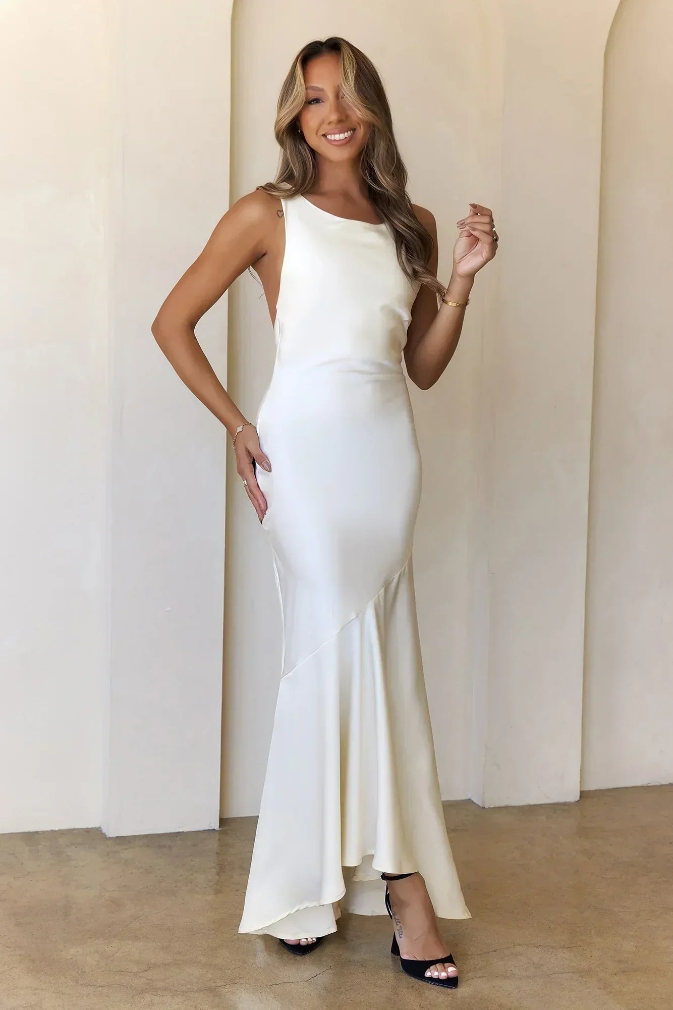 Bespoke Beauty Satin Maxi Dress