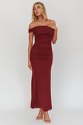 Bloom Mesh Midi Dress Wine