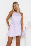 Blossom Satin Mini Dress Lilac
