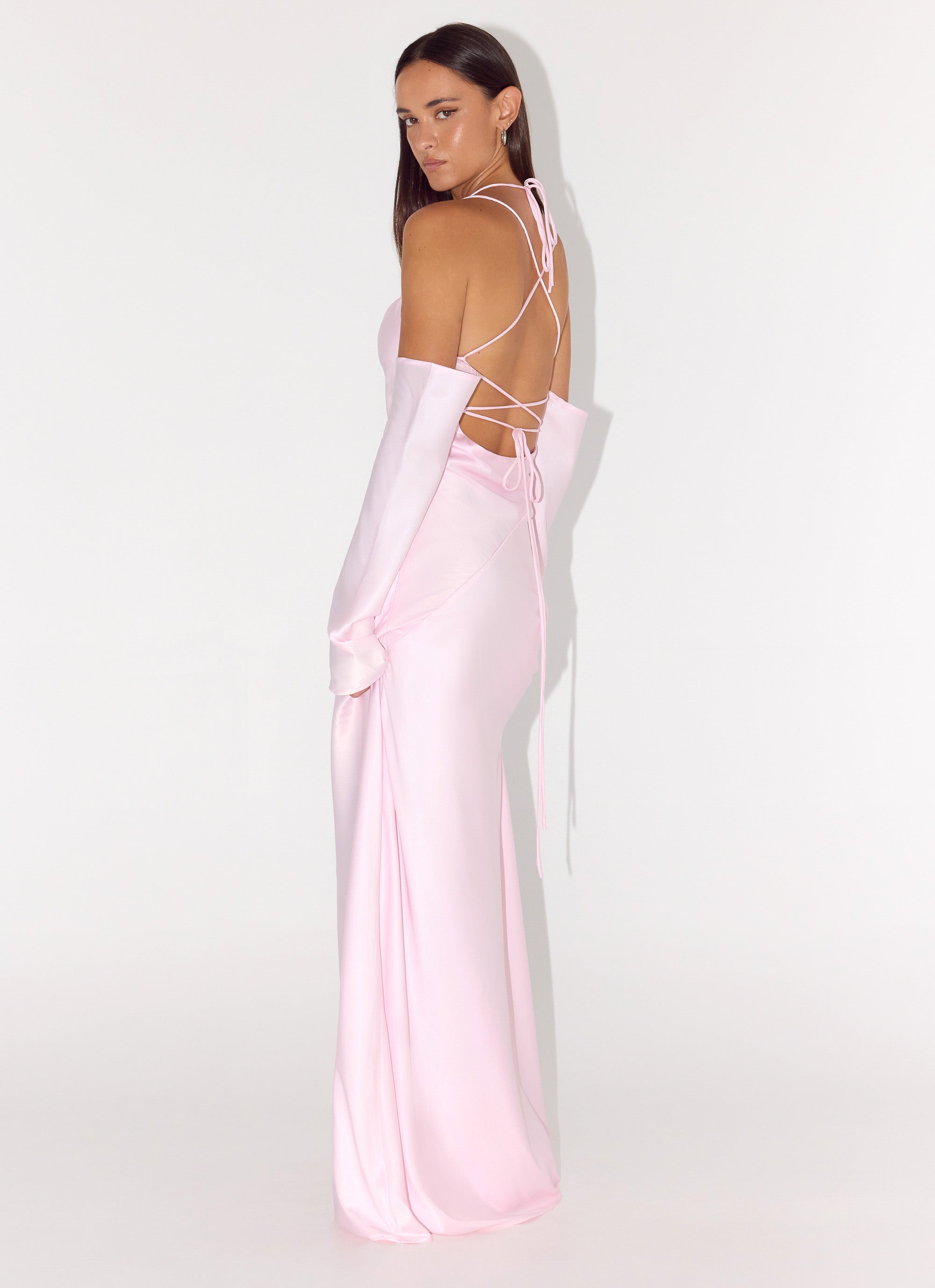 Breathe Me Long Sleeve Maxi Dress Pink