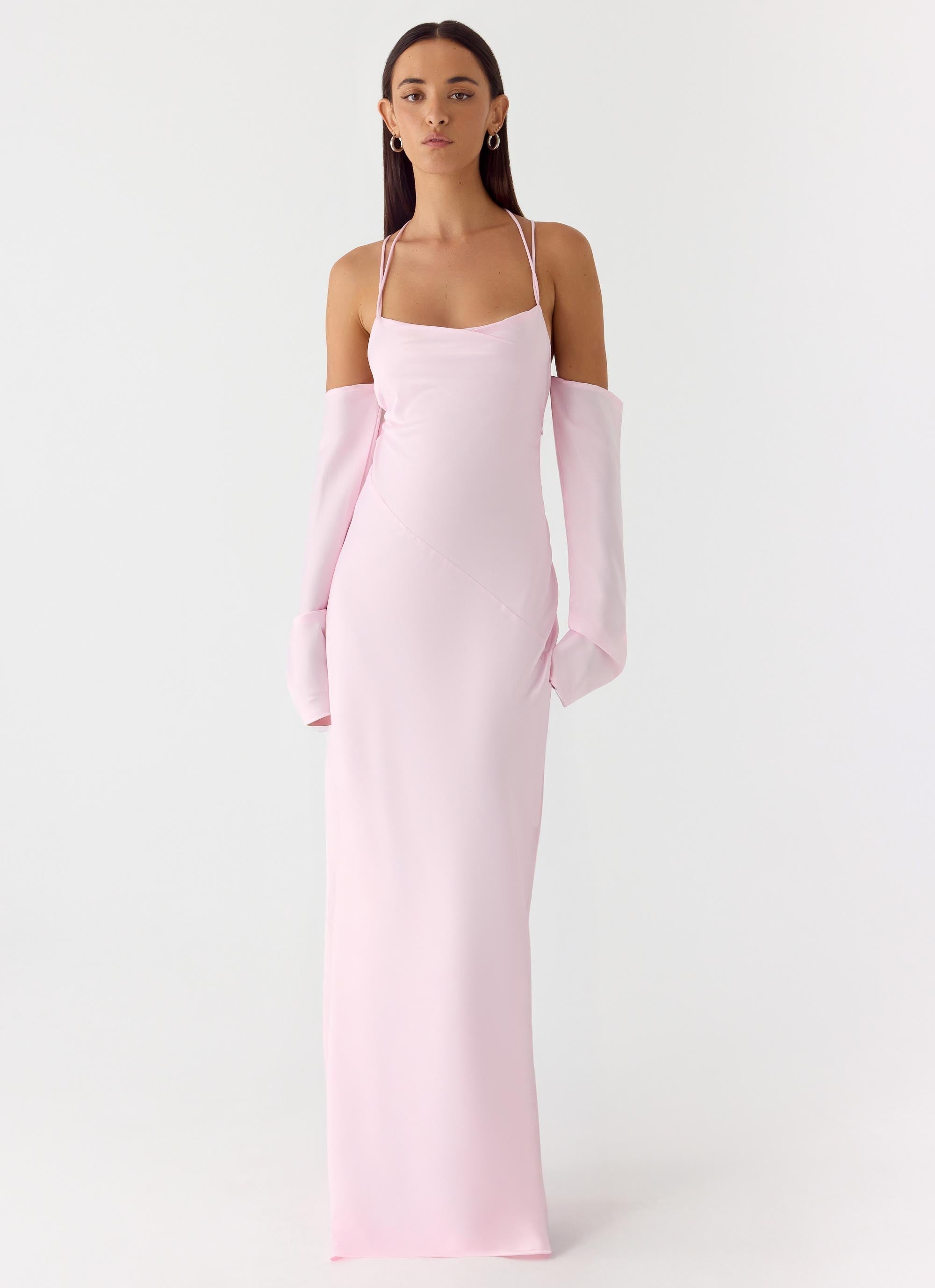 Breathe Me Long Sleeve Maxi Dress Pink