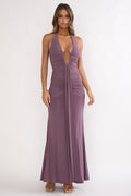 Brienna Halter Maxi Dress Mauve