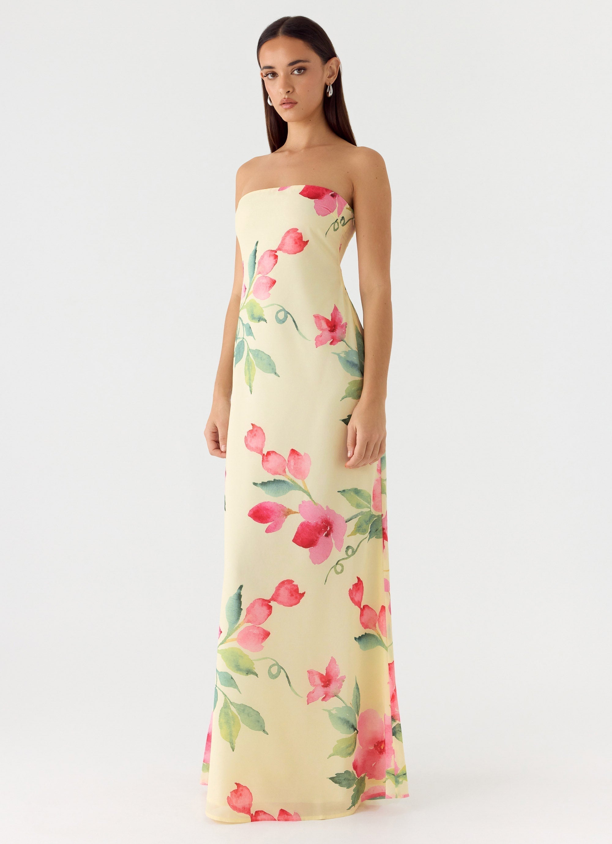 Bronté Strapless Maxi Dress Lemon Soleil