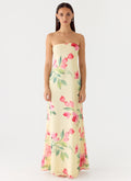 Bronté Strapless Maxi Dress Lemon Soleil