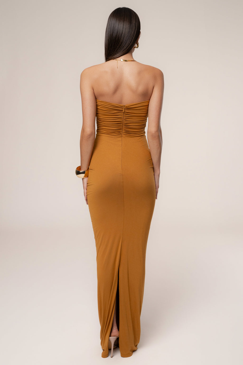 Brown Atlantis Drape Maxi Dress