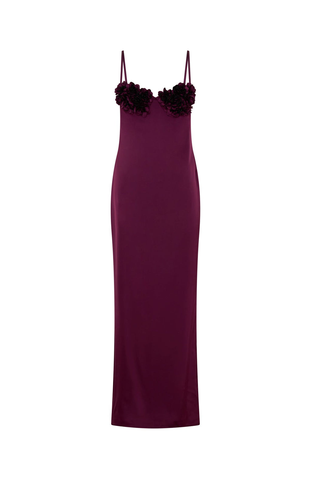 Burgundy Petal Maxi Dress