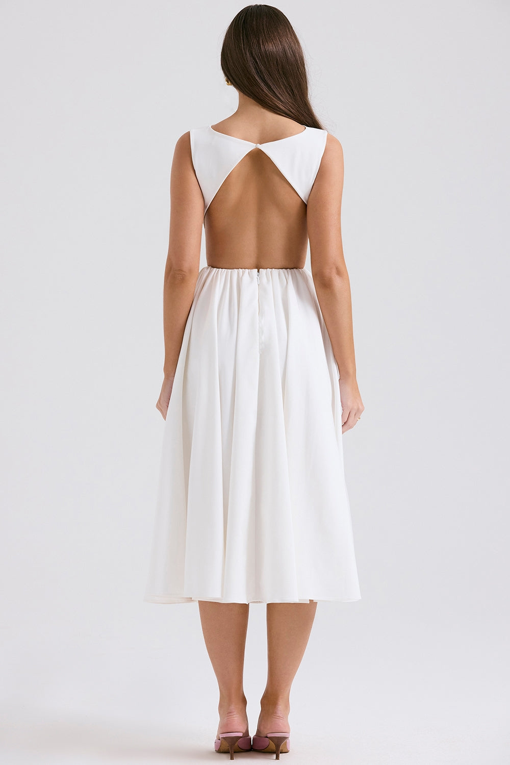 white twill midi sundress