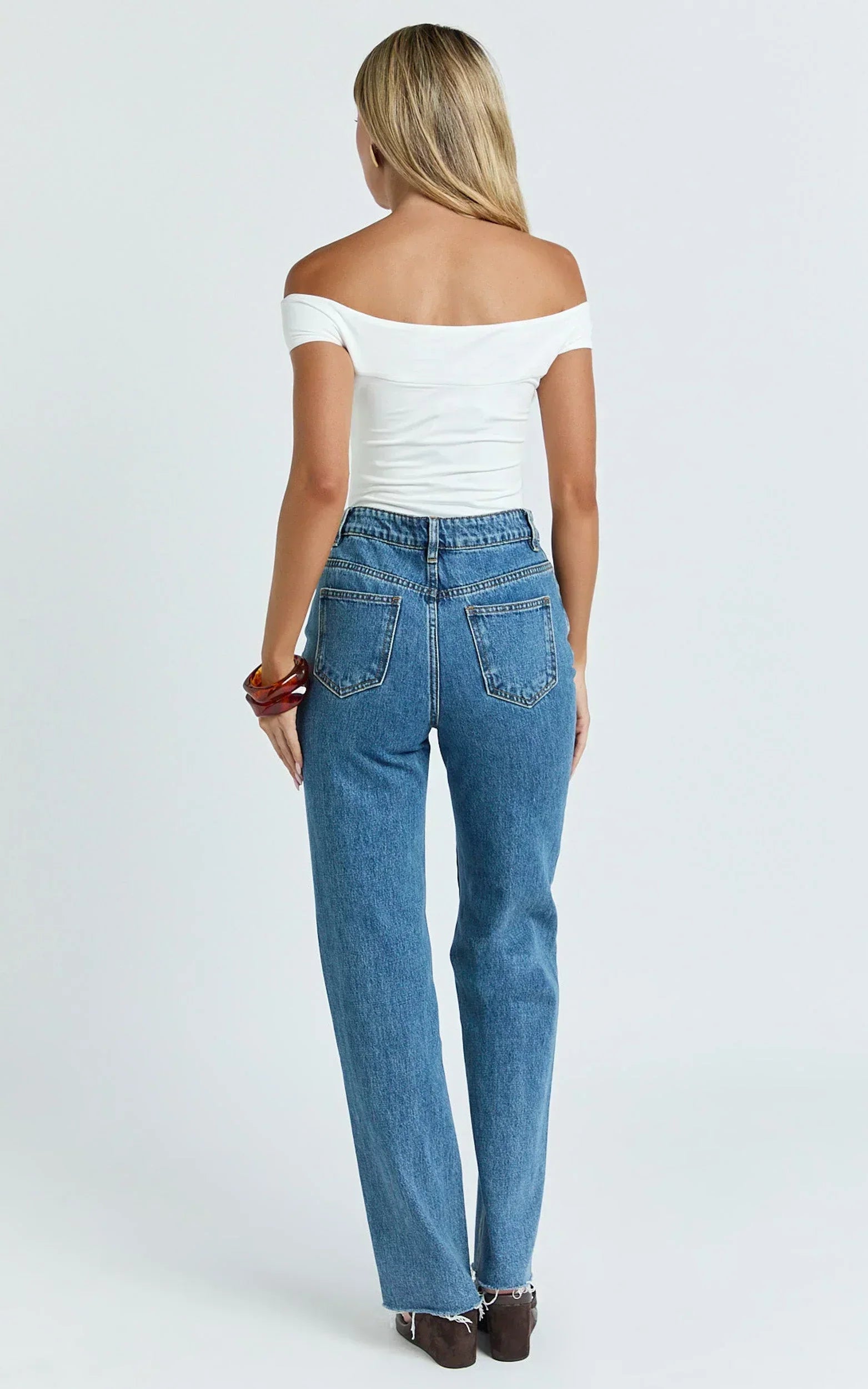 Helen Bodysuit - Twist Off Shoulder Cut Out Bodysuit in White