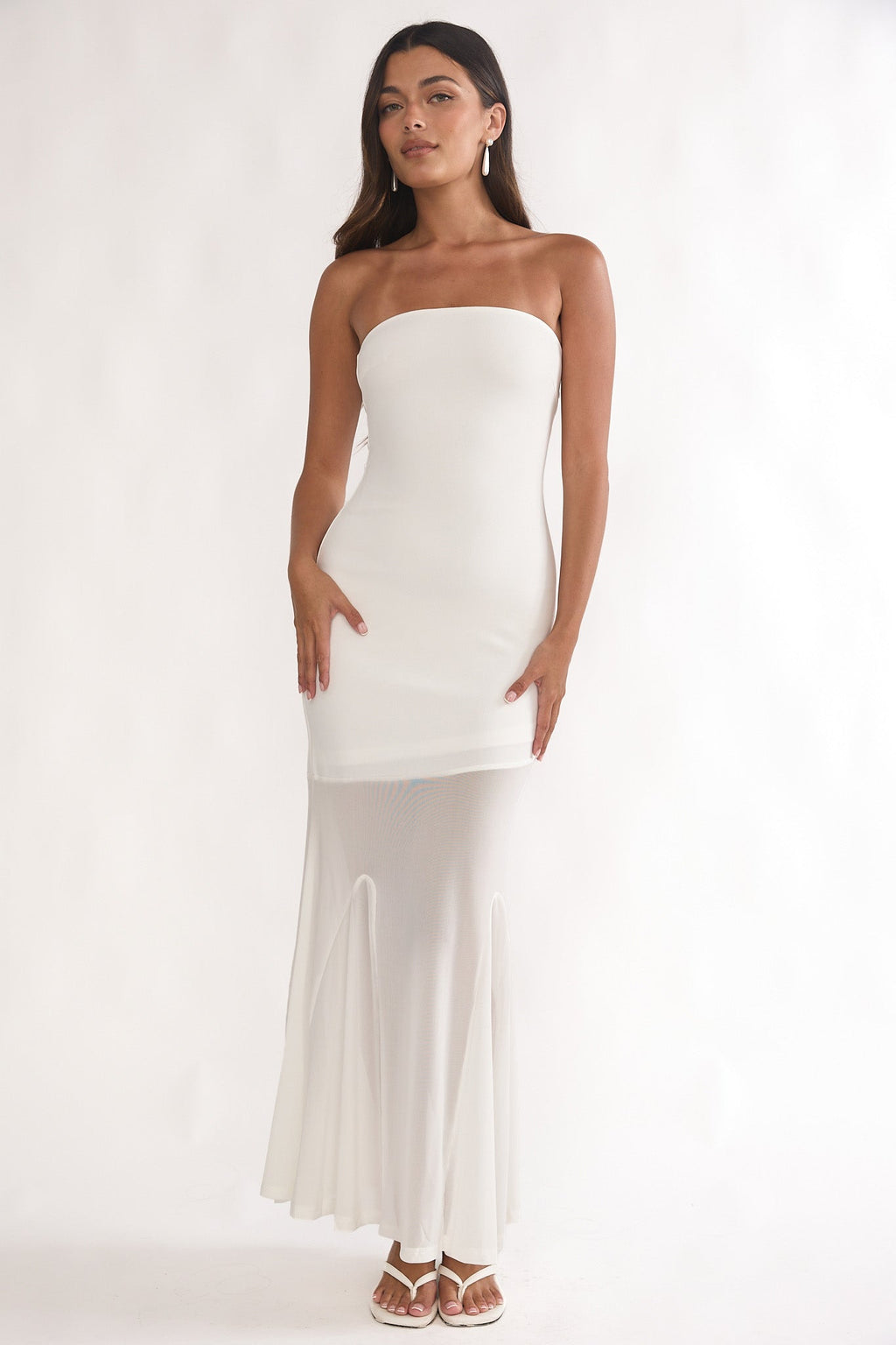 Calluna Strapless Maxi Dress White