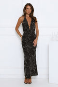 Celestia Embellished Maxi Dress Black
