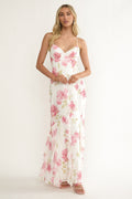 Charlisa Ruffle Maxi Dress Floral White
