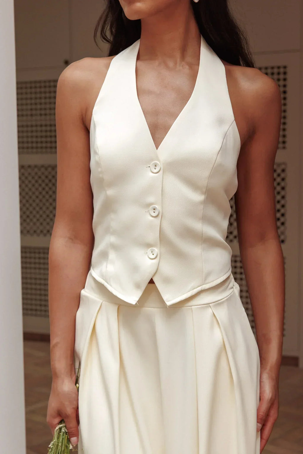 Tammi Halter Vest Top Butter