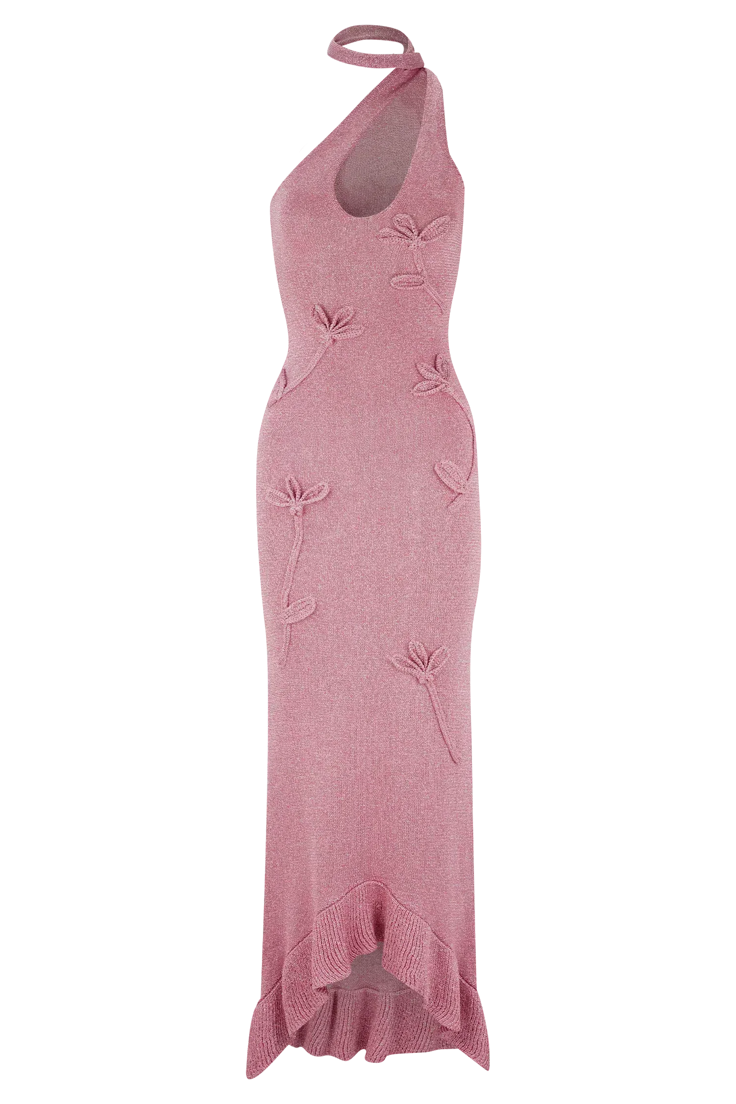 Celestino Floral Metallic Knit Maxi Dress - Pink