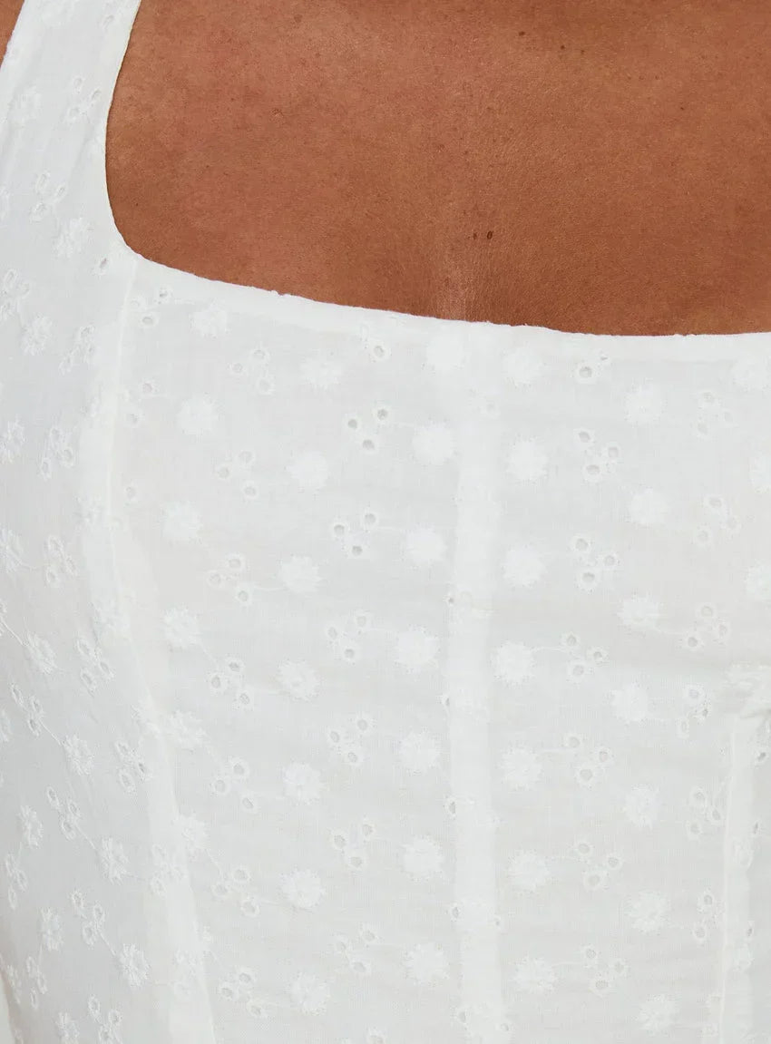 Kittee Halter Mini Dress White