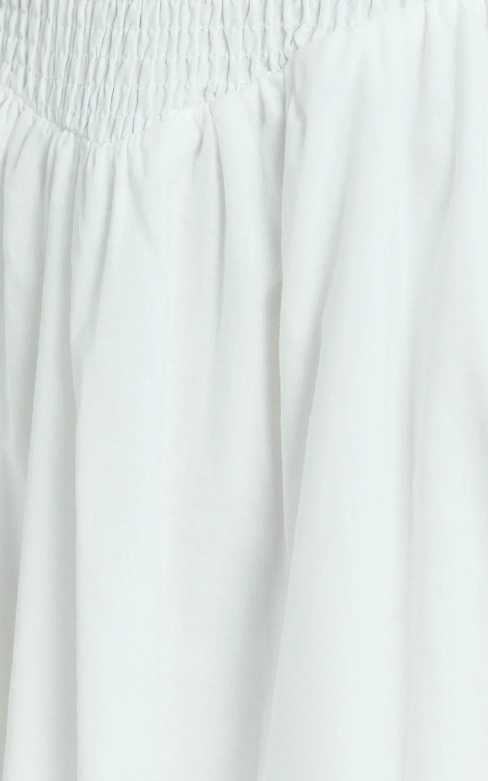 Rammy Maxi Dress - Sleeveless Shirred Dress in White