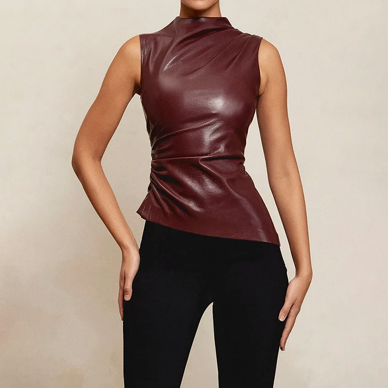 Donna Vegan Leather Top