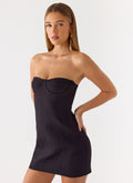 Drivers Seat Strapless Mini Dress Black