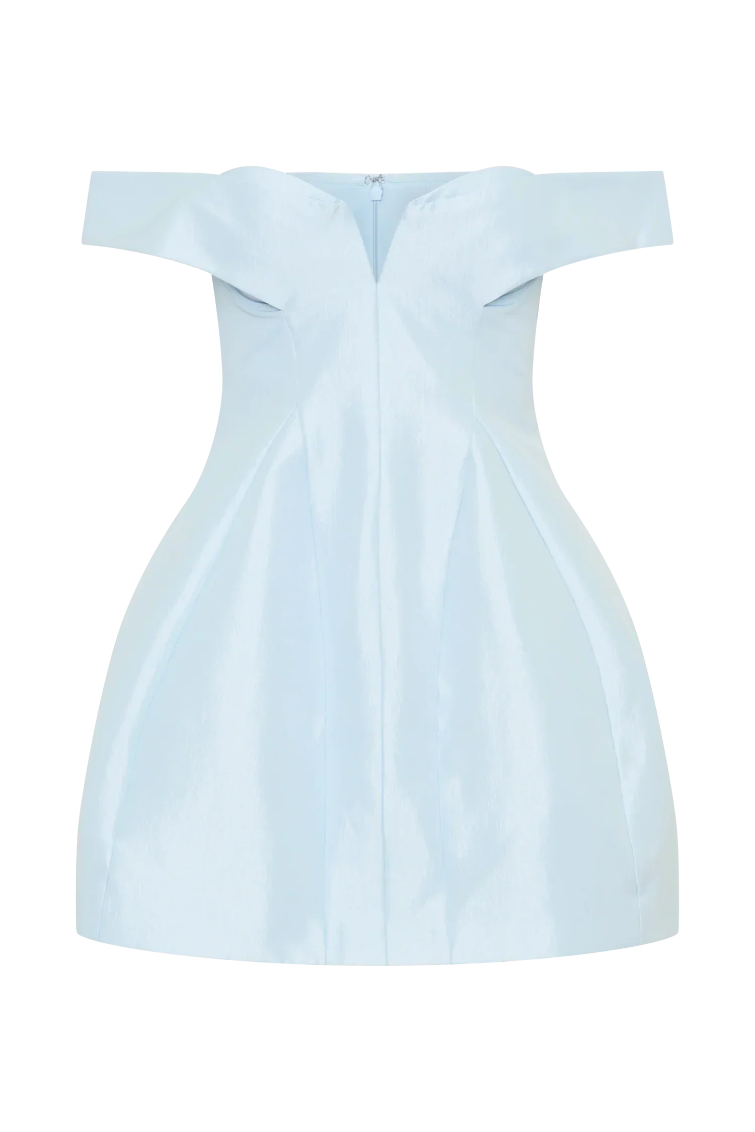 Diana Off Shoulders Mini Dress - Powder Baby Blue