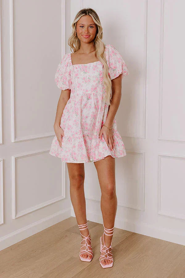 Classic Love Story Floral Mini Dress