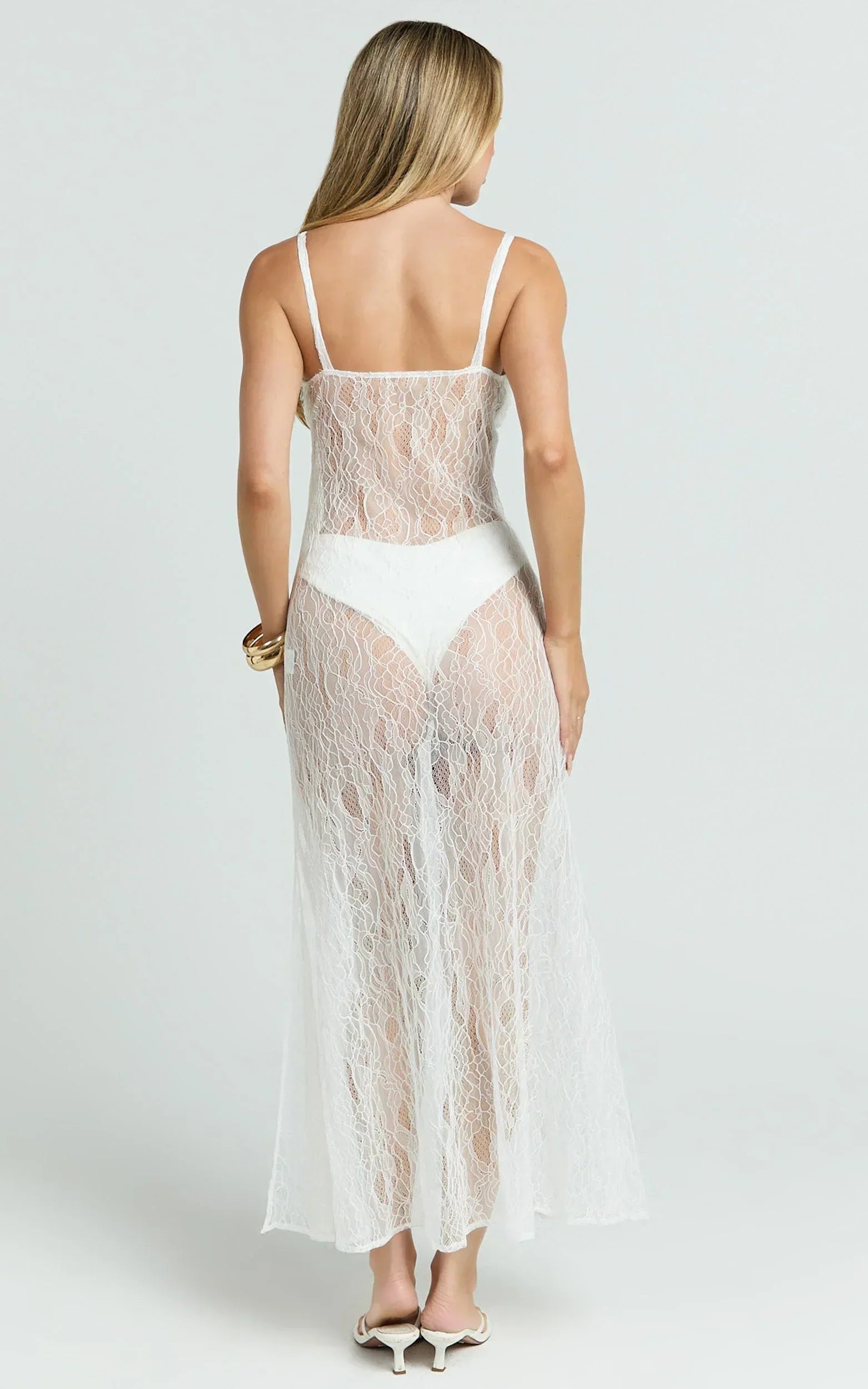 Safiya Maxi Dress - Sweetheart Lace A Line Dress With Slip in White