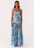 Eden Strapless Maxi Dress Blue