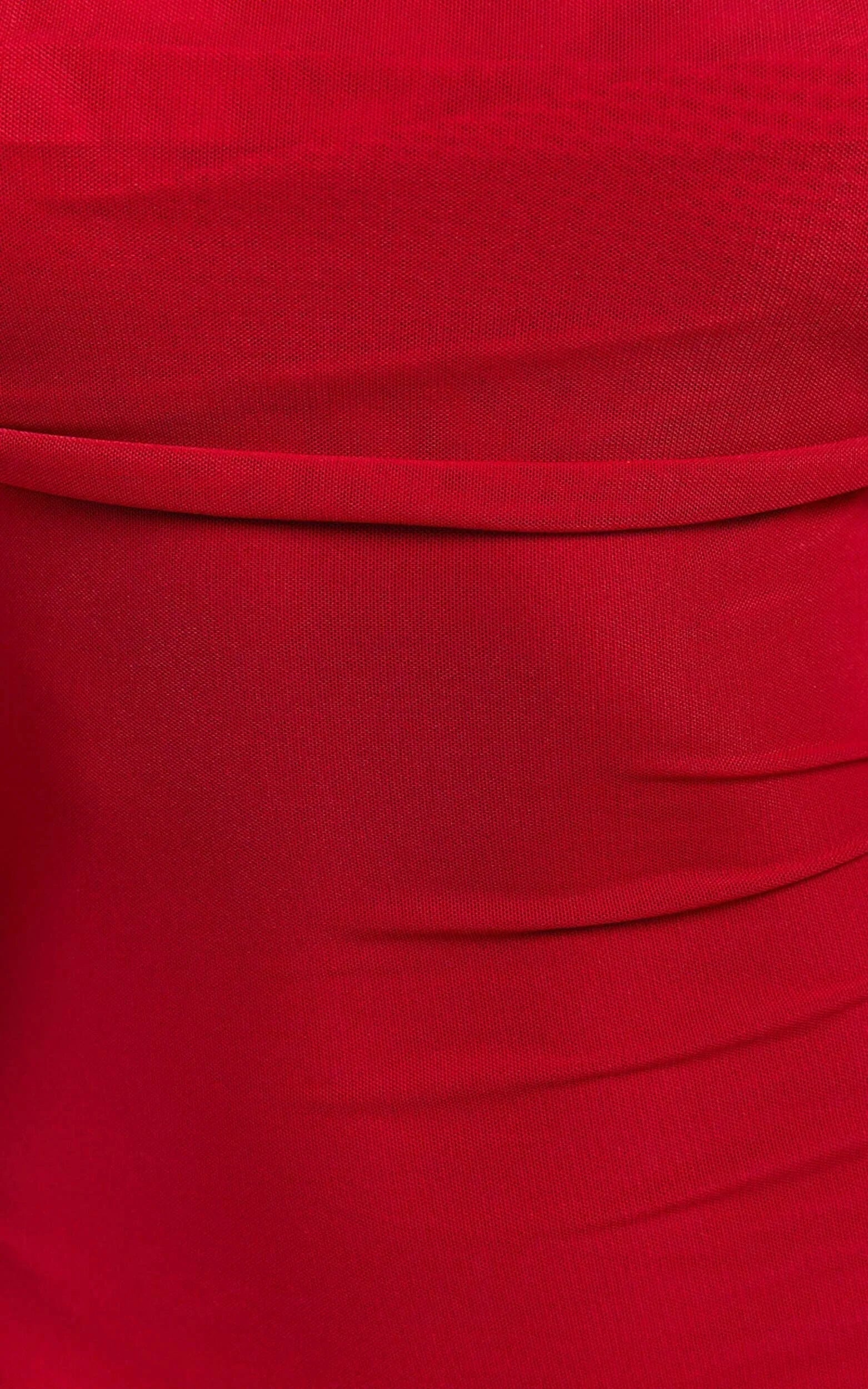 Bethanie Maxi Dress - Off The Shoulder Mesh Dress in Red