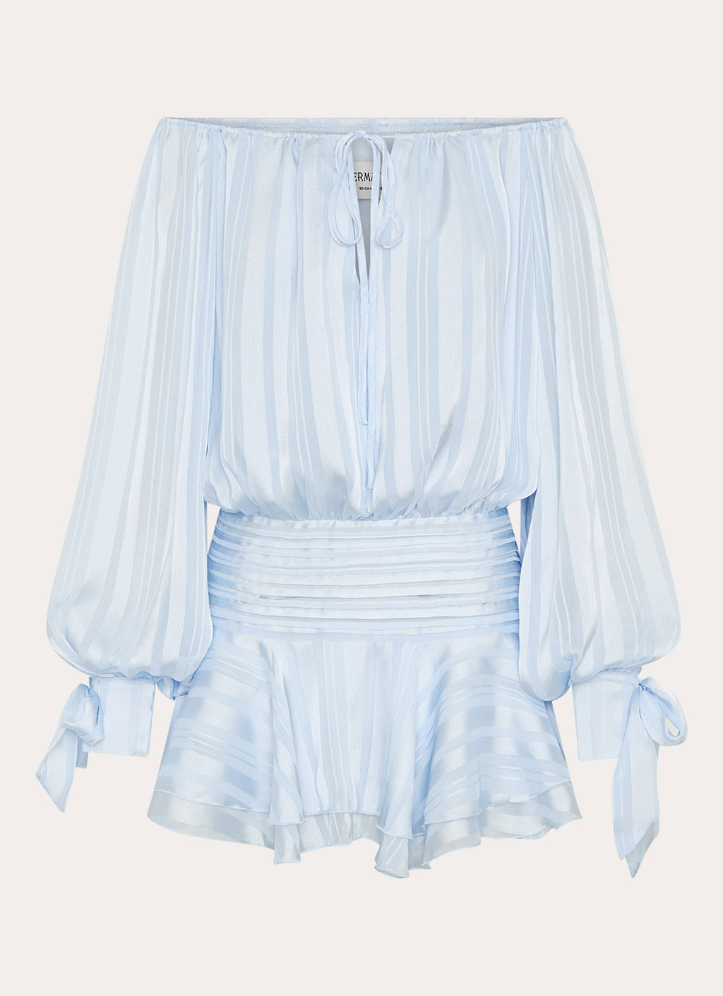 Eira Balloon Sleeve Mini Dress Blue