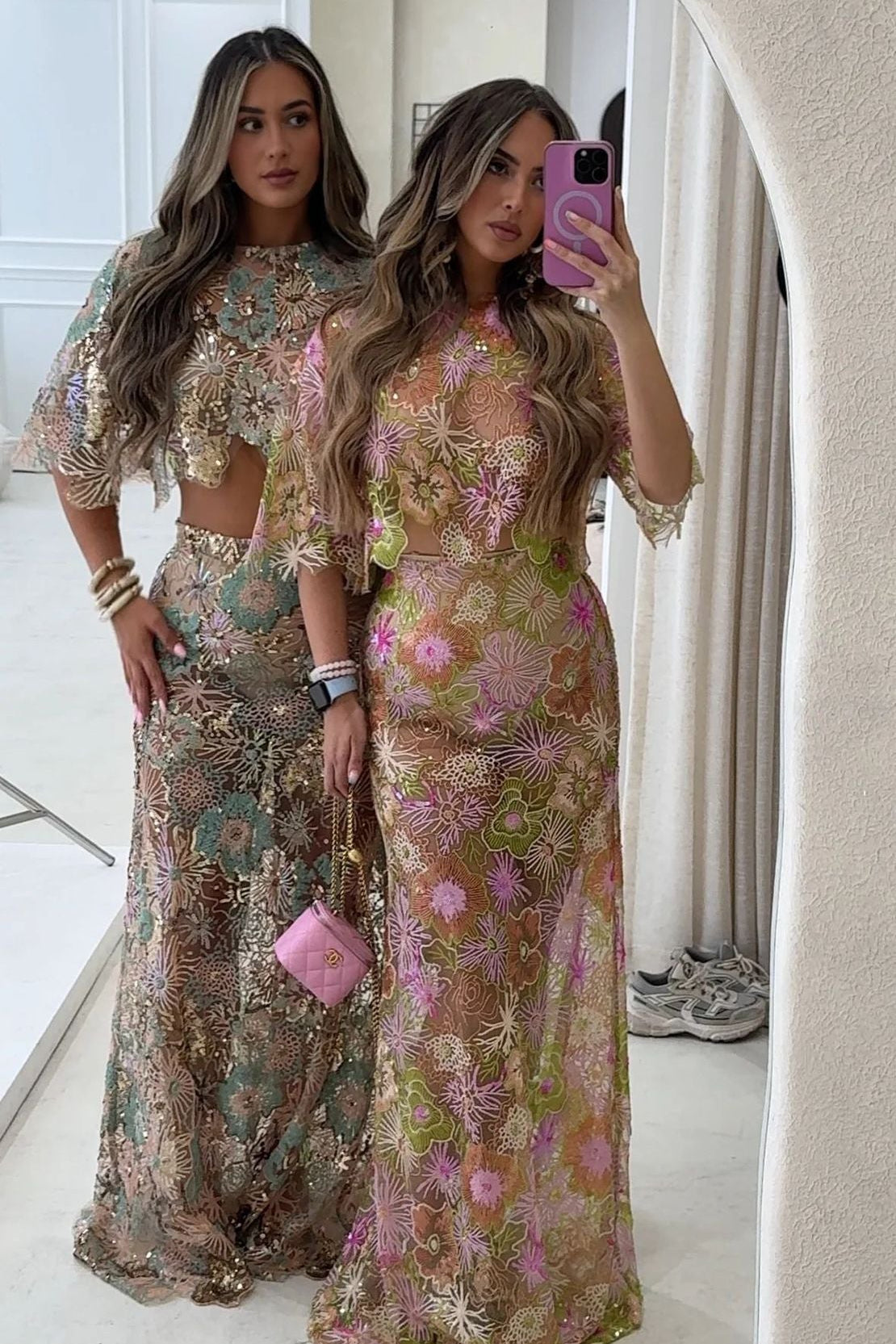 Elina Embroidered Sequin Two-Piece Set