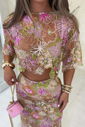 Elina Embroidered Sequin Two-Piece Set