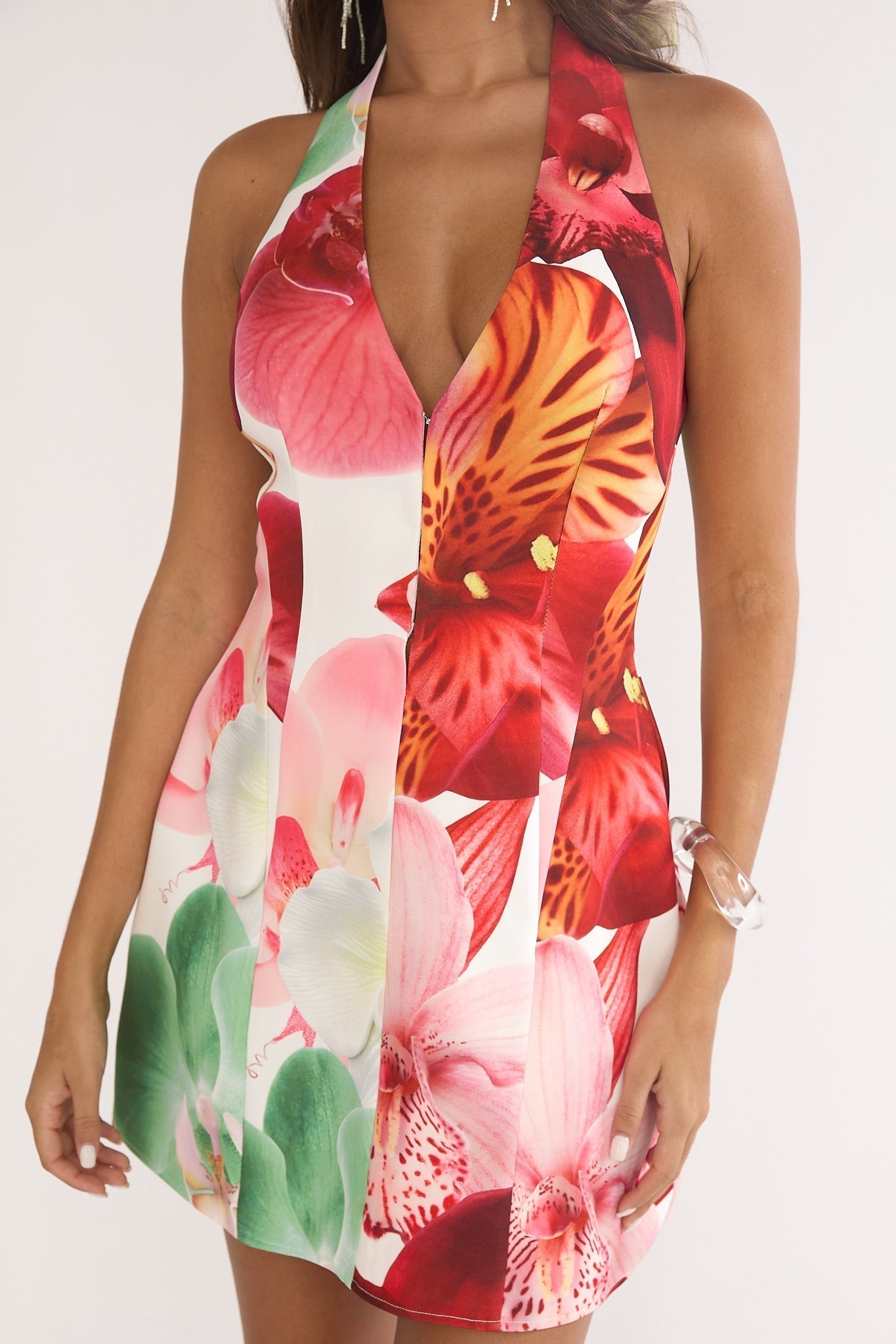 Elisabet Halter Mini Dress Floral