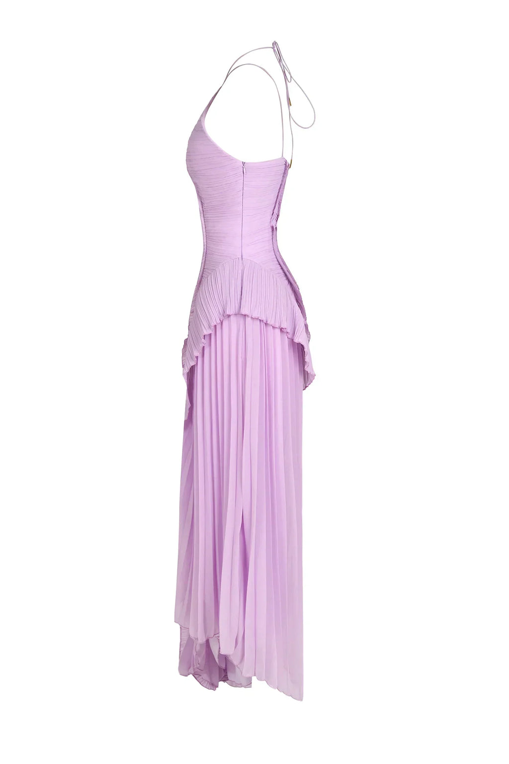 Eliza Pleated Ruffled Maxi Dress