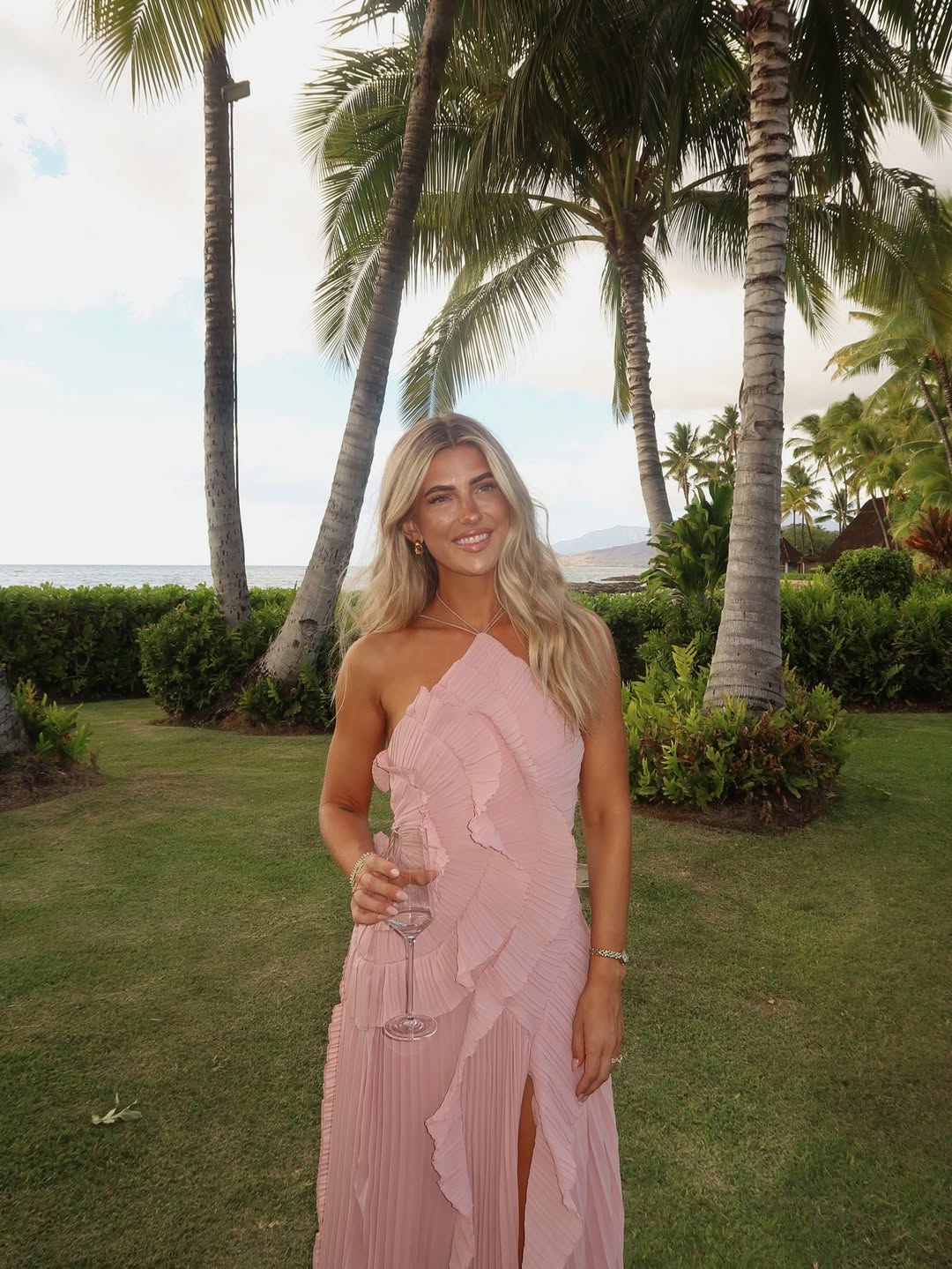 Eliza Pleated Ruffled Maxi Dress