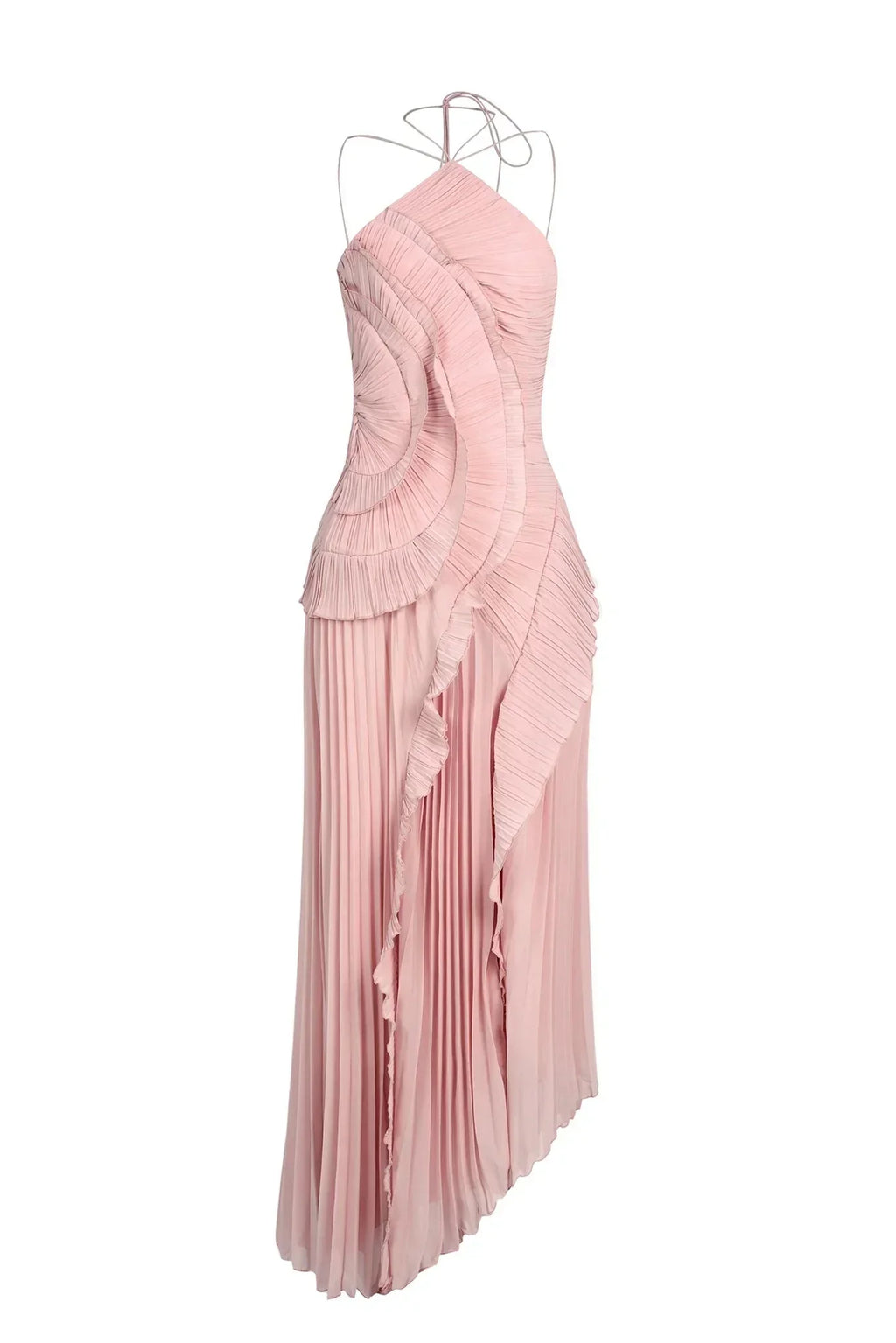 Eliza Pleated Ruffled Maxi Dress