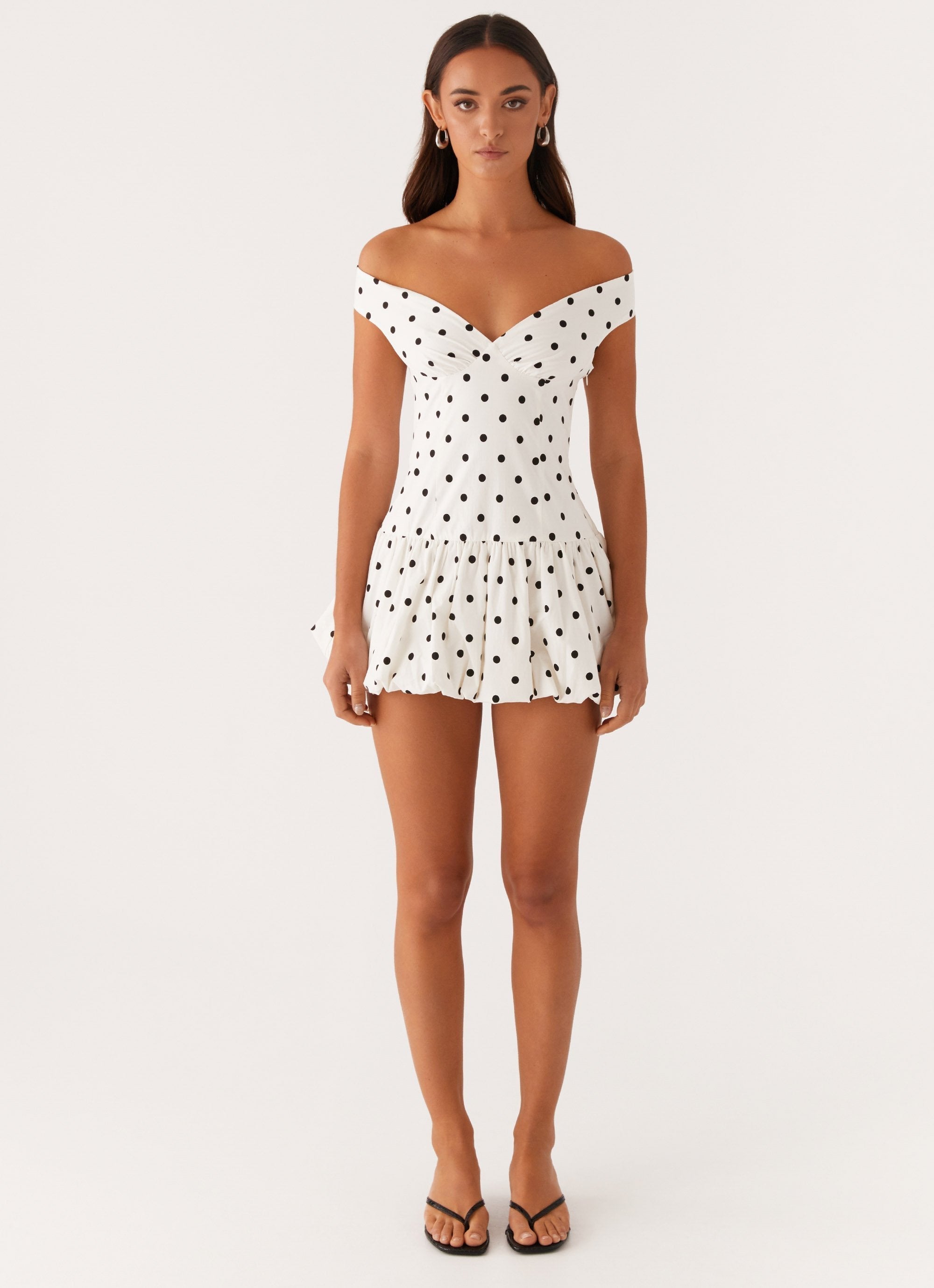 Endless Romance Mini Dress White Polkadot