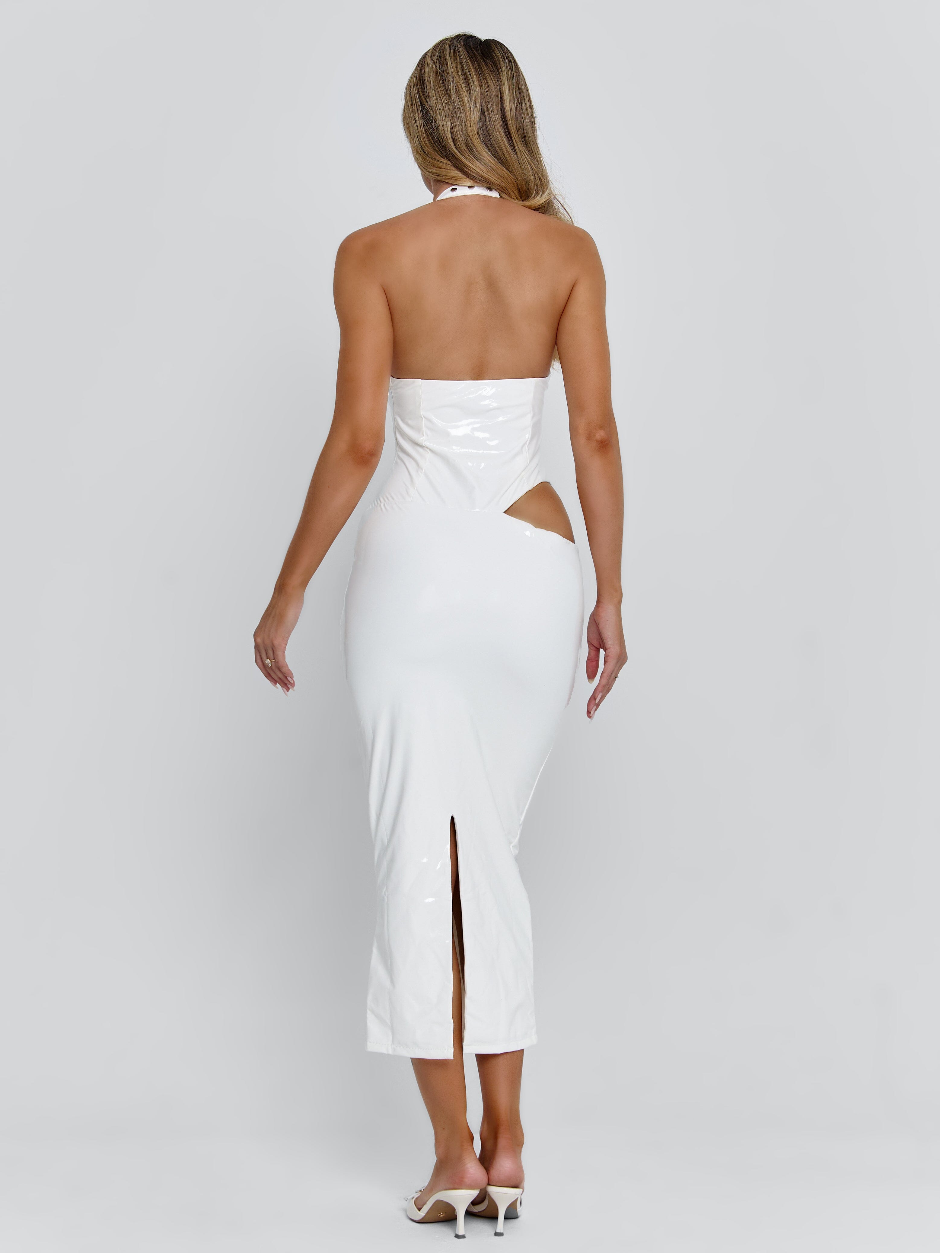 Evalee White Midi Dress