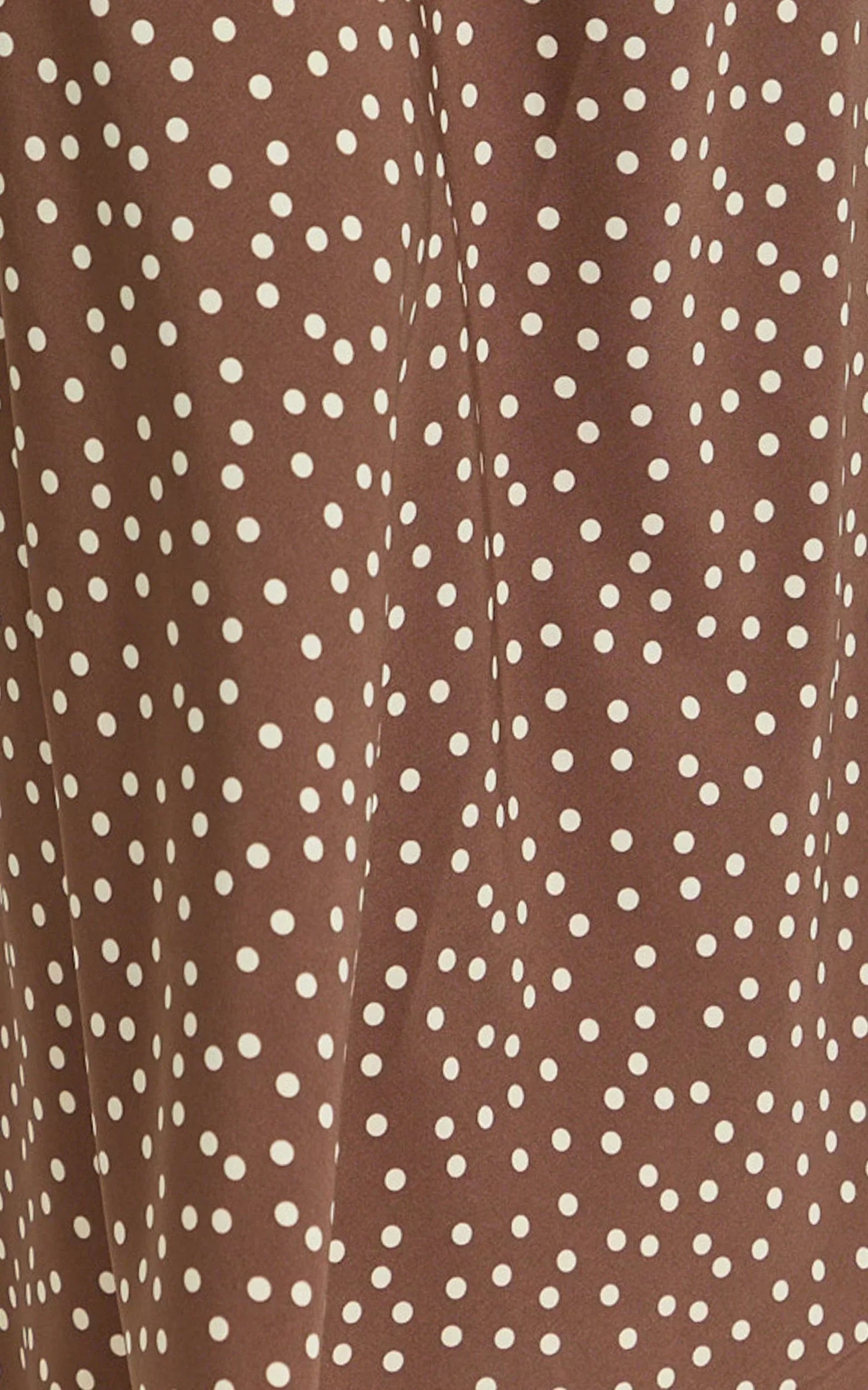 Ruby Maxi Skirt - High Waisted Bias Cut Skirt in Chocolate Polka Dot