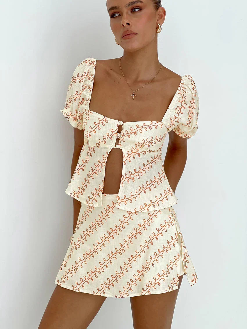 Passionfruit Linen Blend Top Multi