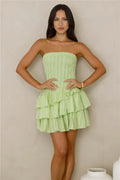 Run This Night Strapless Mini Dress Lime