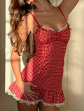 Emmaline Mini Dress - Red Gingham