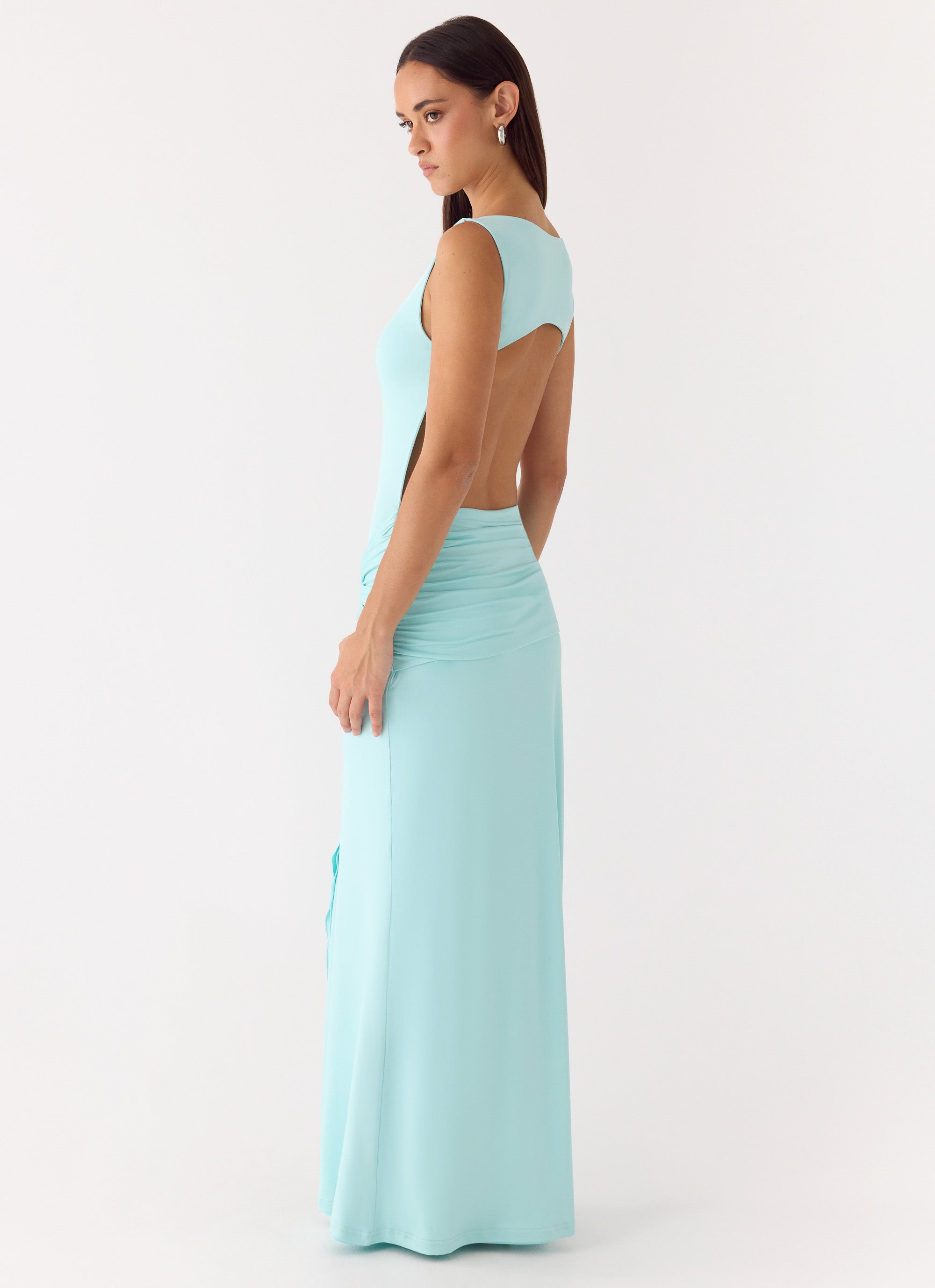 Fault Line Maxi Dress Aqua