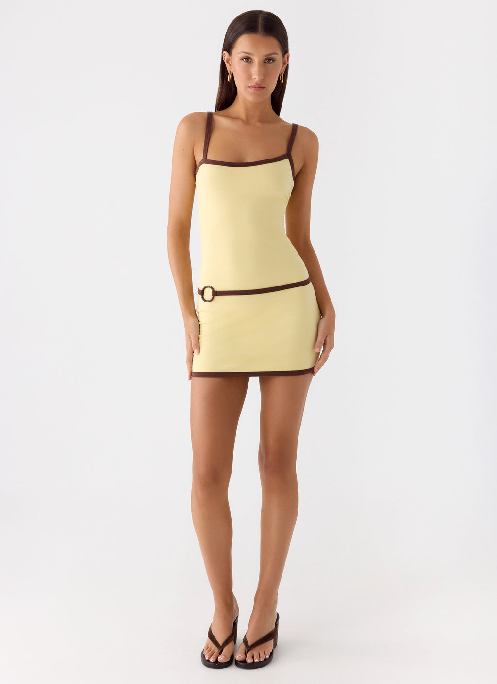 Felicia Asymmetrical Mini Dress Yellow