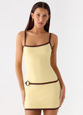Felicia Asymmetrical Mini Dress Yellow